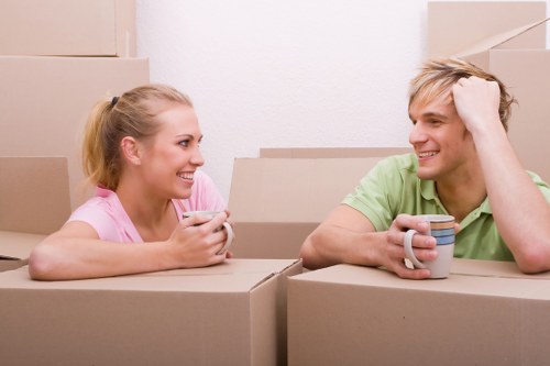 Office items arranged for storage and relocation support