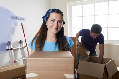 Organized packed boxes and packing materials for moving