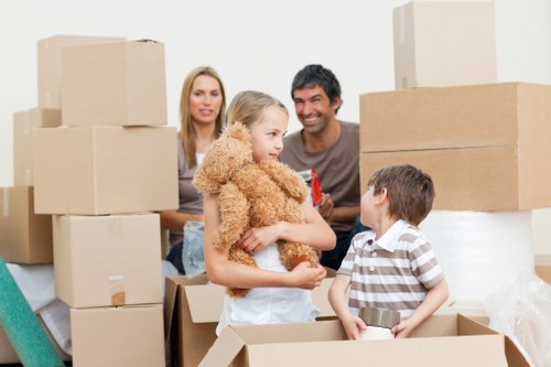 Professional movers loading a removal truck
